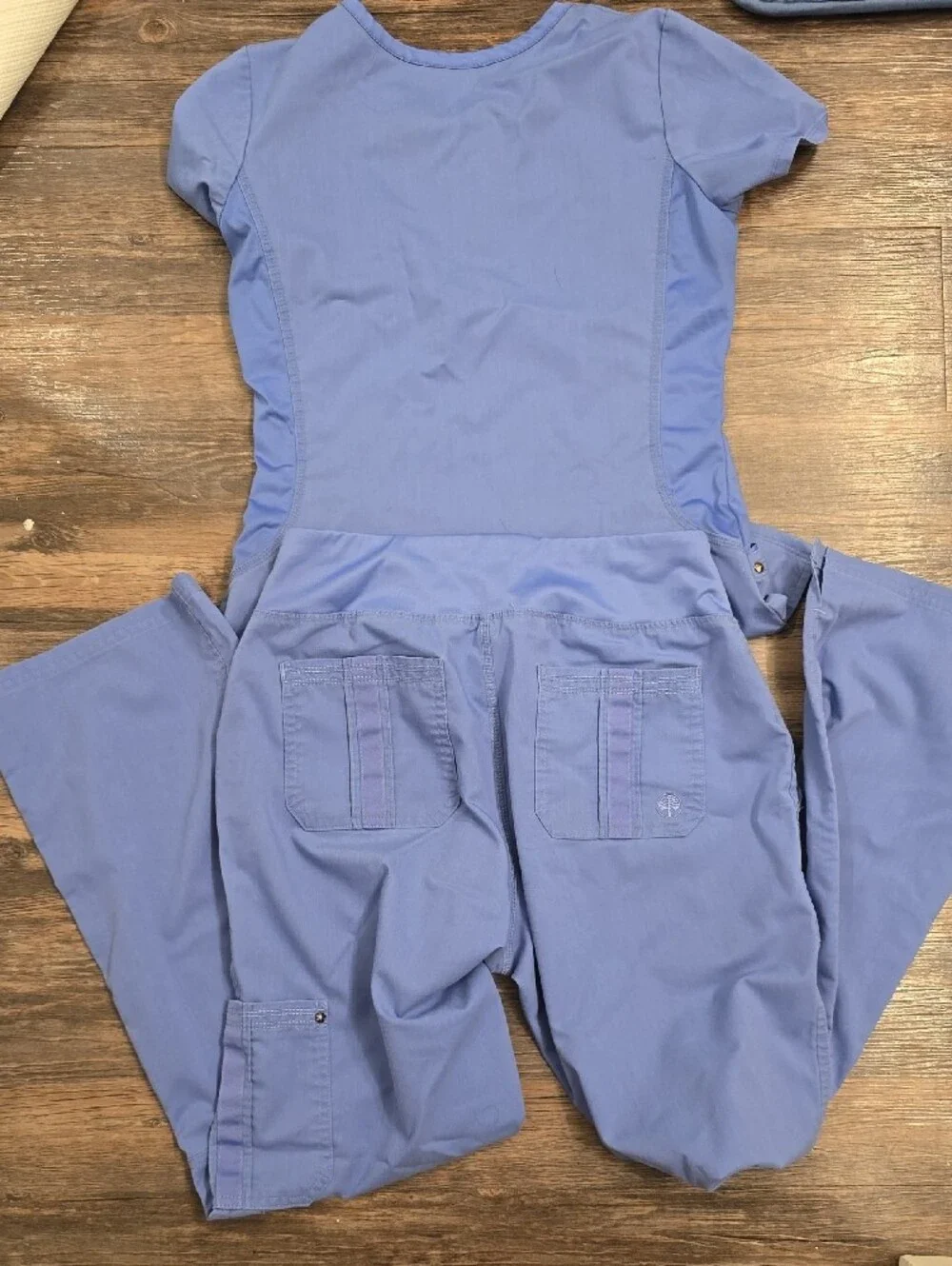 Healing Hands Women's Lavender-Blue Scrub Top and Trousers